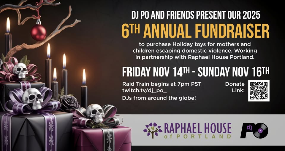 DJs 4 Toys Fundraiser 2 bring Toys to Children Escaping Domestic Violence/Elder Goth Retirement Home