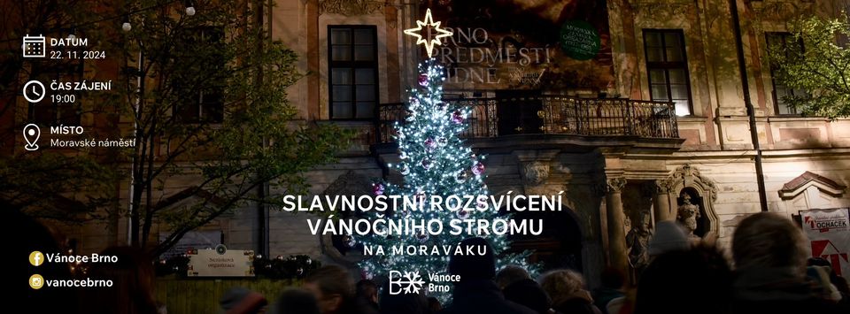 Rozsvícení vánočního stromu na Moraváku | Vánoce Brno