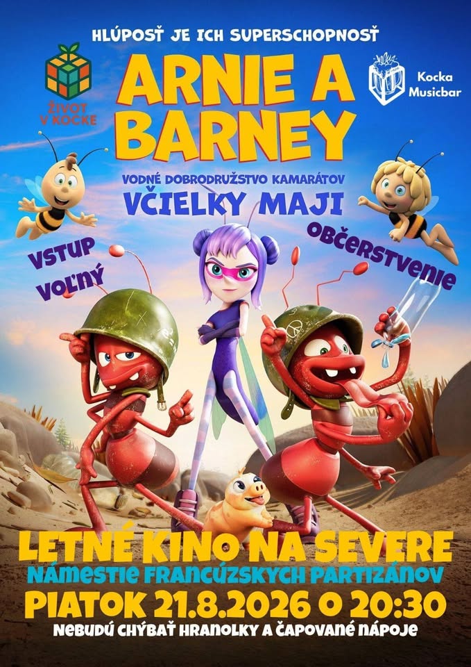 Letné kino na Severe | Arnie a Barney: Vodné dobrodružstvo kamarátov Včielky Maji
