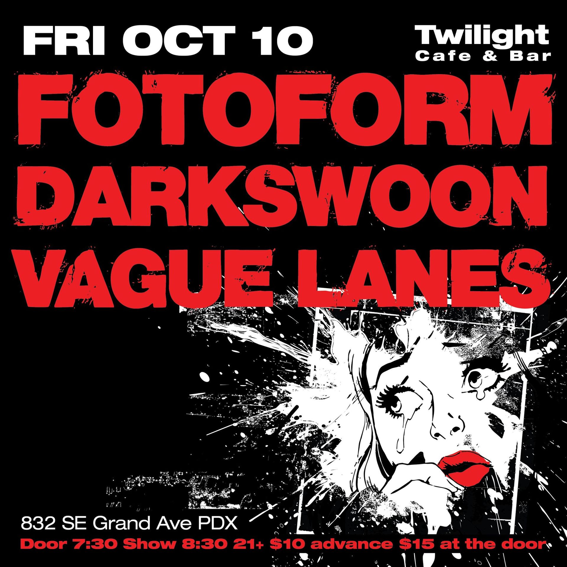 Fotoform + Darkswoon + Vague Lanes + DJ Wednesday