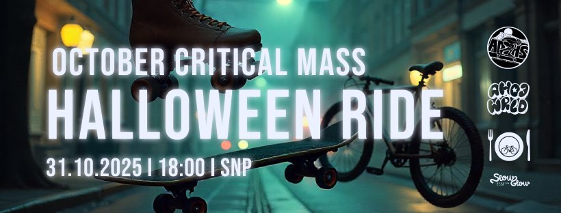Cyklojazda Critical Mass Októbrová - Haloweenska  🤡