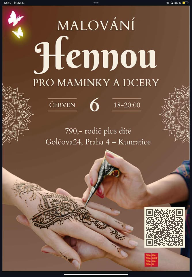 Workshop malování hennou pro matky a dcery