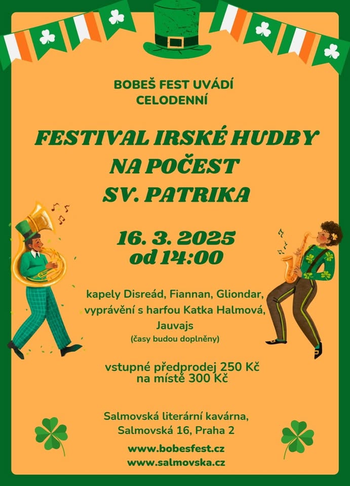 "CELODENNÍ" FESTIVAL IRSKÉ HUDBY na počest sv. Patrika