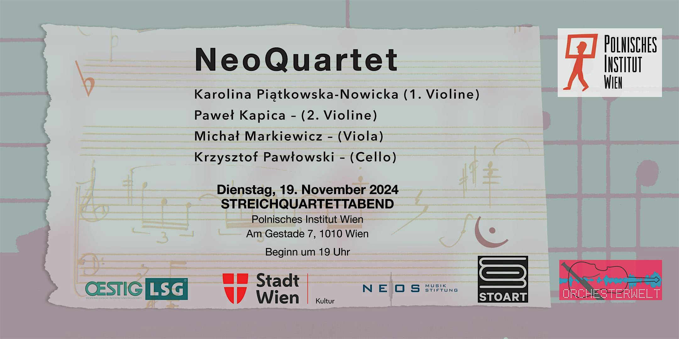 Streichquartett Konzert mit Musik zeitgenössischer Komponisten