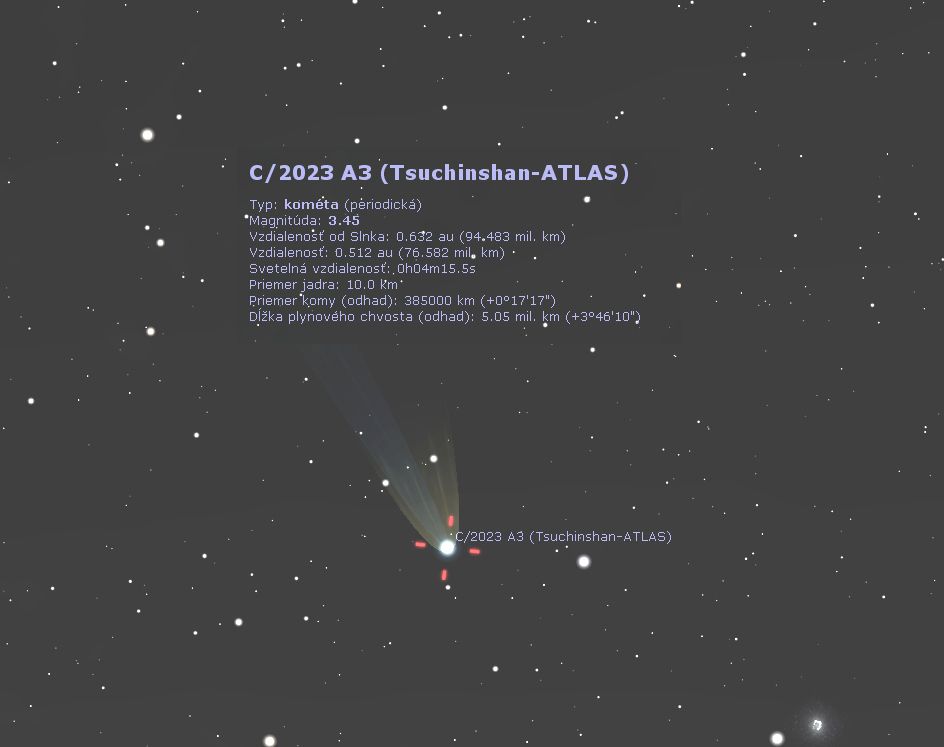 Pozorovanie kométy C/2023 A3 (Tsuchinshan - ATLAS)