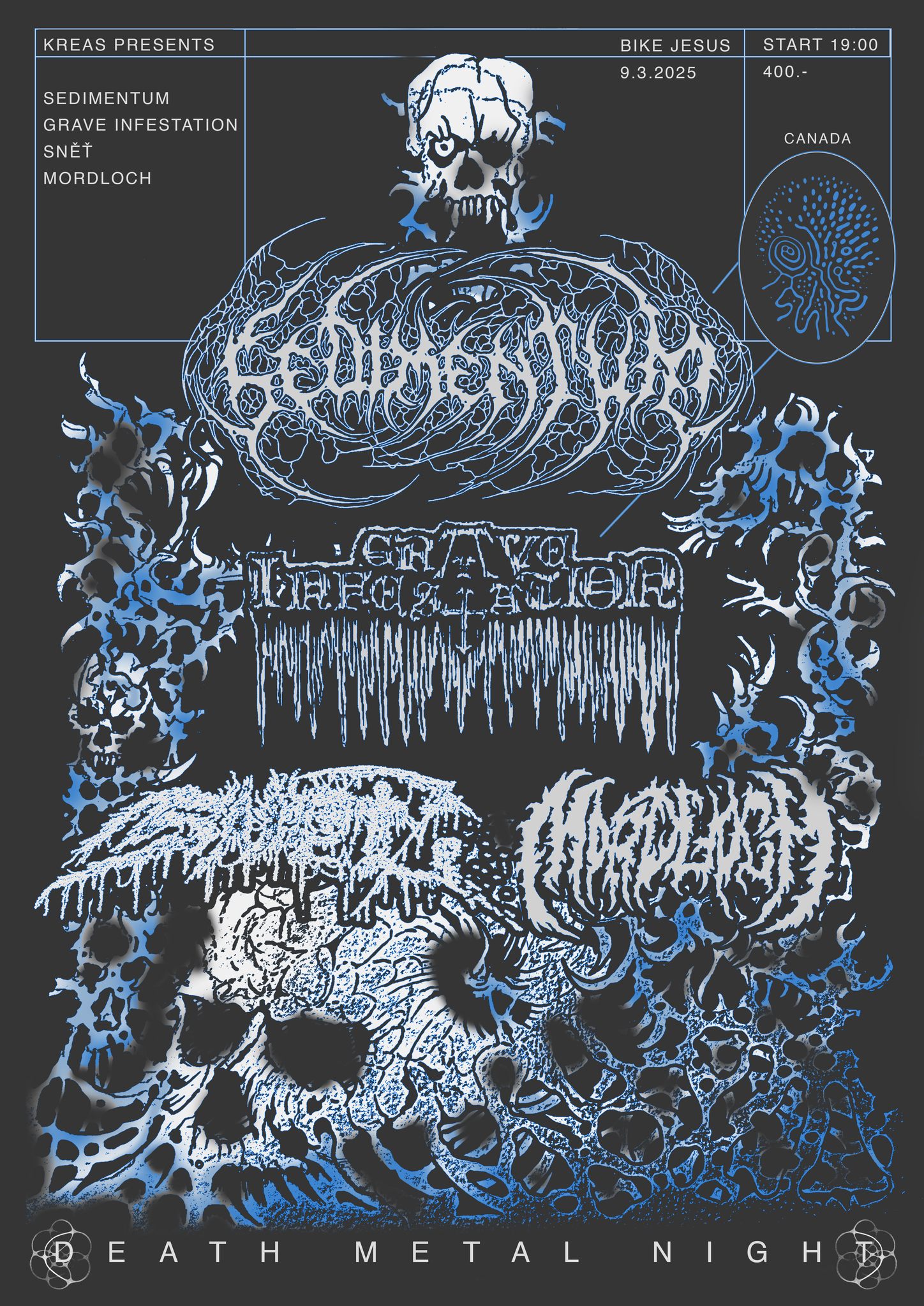DEATH METAL NIGHT Sedimentum (CAN) – Grave Infestation (CAN) – Sněť (CZ) – Mordloch (CZ)