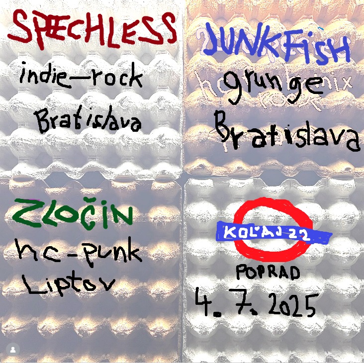 jetoleto - (SPEECHLESS, JUNKFISH, ZLOČIN) - Koncerty na Koľaji22 light