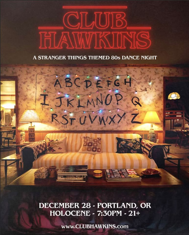 CLUB HAWKINS: A STRANGER THINGS DANCE NIGHT 🩸 – 21+