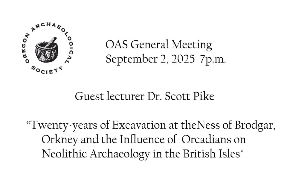 OAS General Meeting Sept 2, 2025 7p.m.