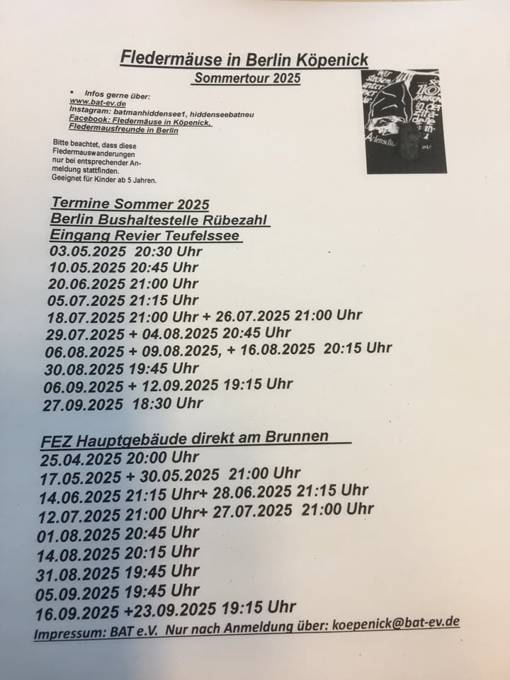 Letzte Fledermaustour Teufelssee