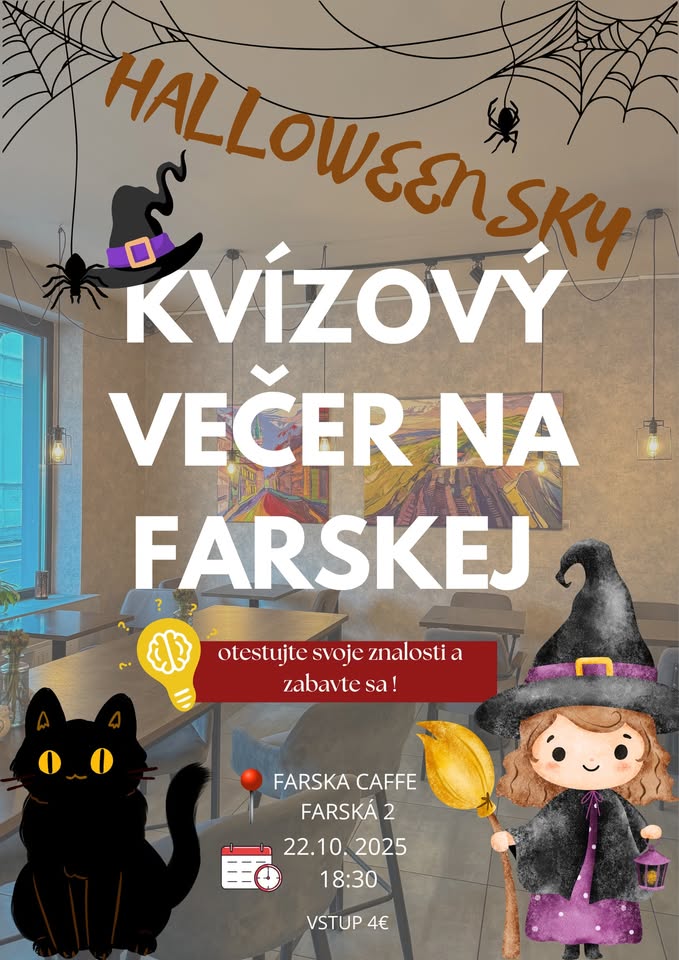 Halloweensky kvízový večer na Farskej