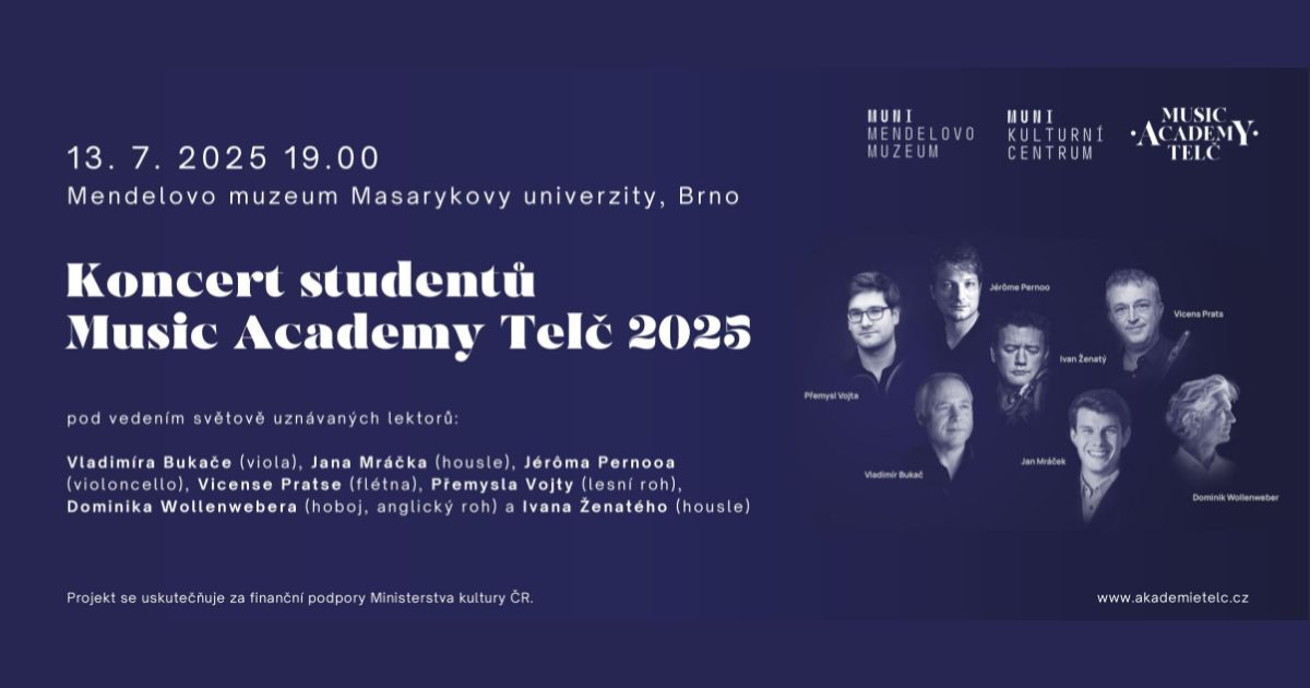 Koncert studentů Music Academy Telč 2025 v Brně