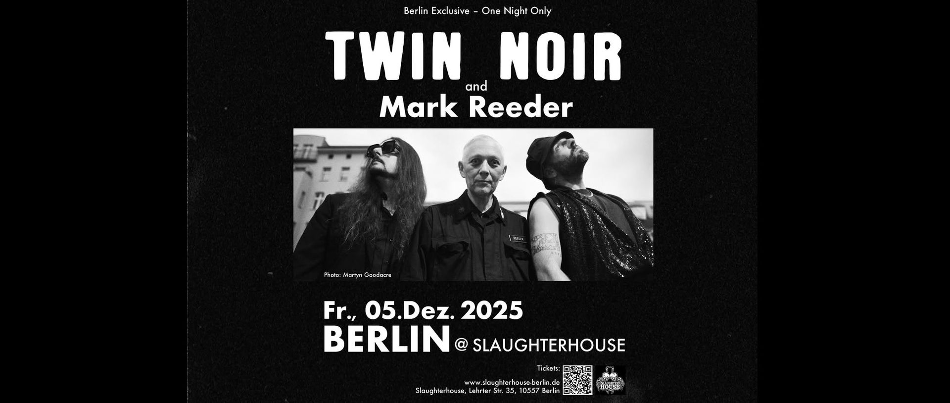 TWIN NOIR (Post-Punk DE) + Mark Reeder “Berlin Exclusive – One Night Only, Limited Tickets