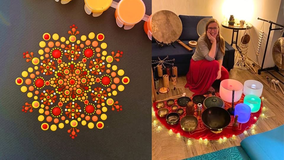 Tečkování a relaxační zvuková lázeň - Dot painting and relaxing sound bath