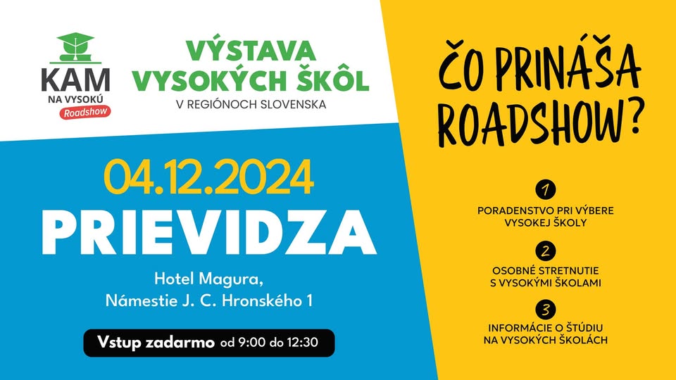 Kam na vysokú 2024 - výstava vysokých škôl v Prievidzi