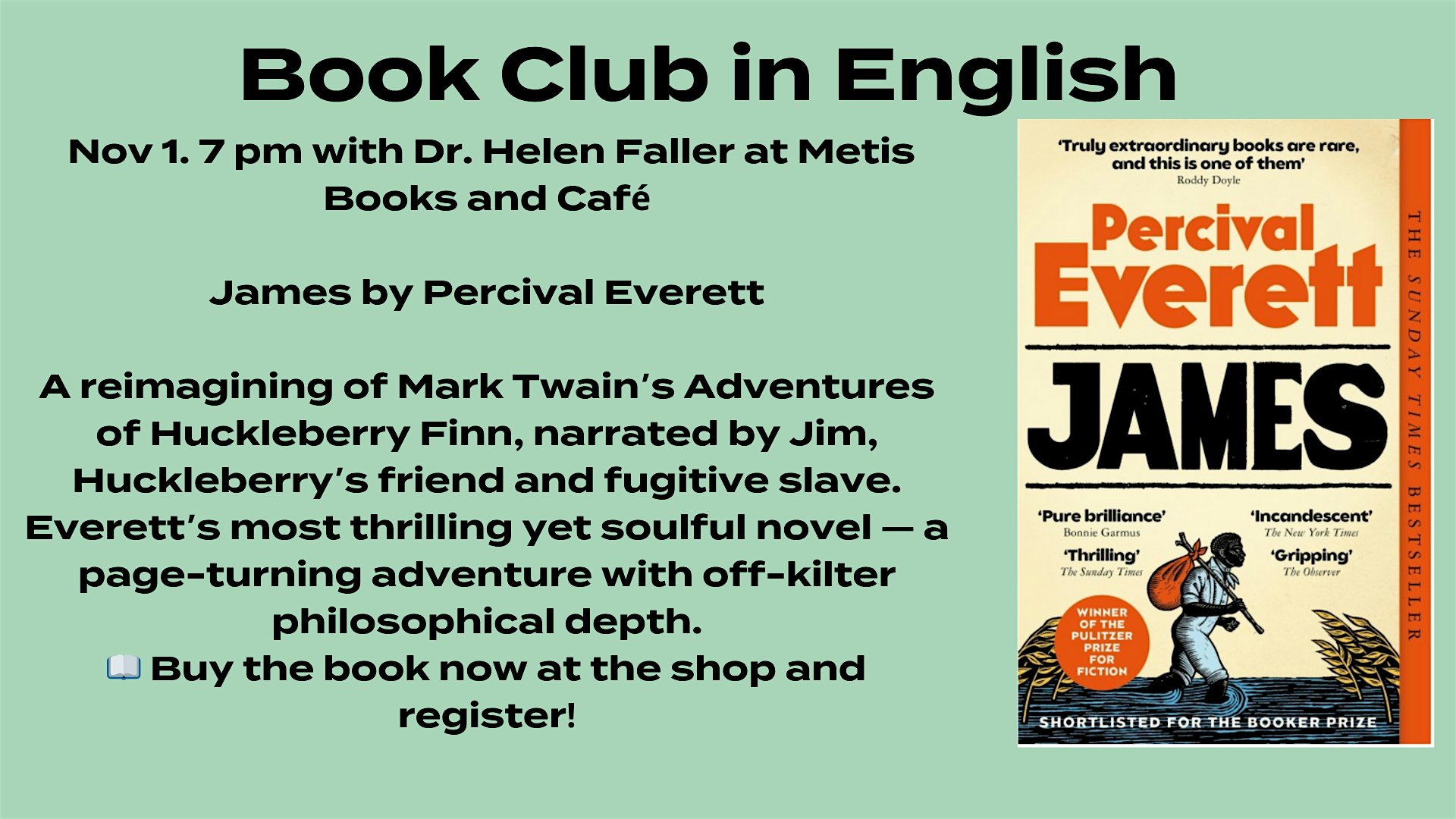 Book Club "James" by Percival Everett
