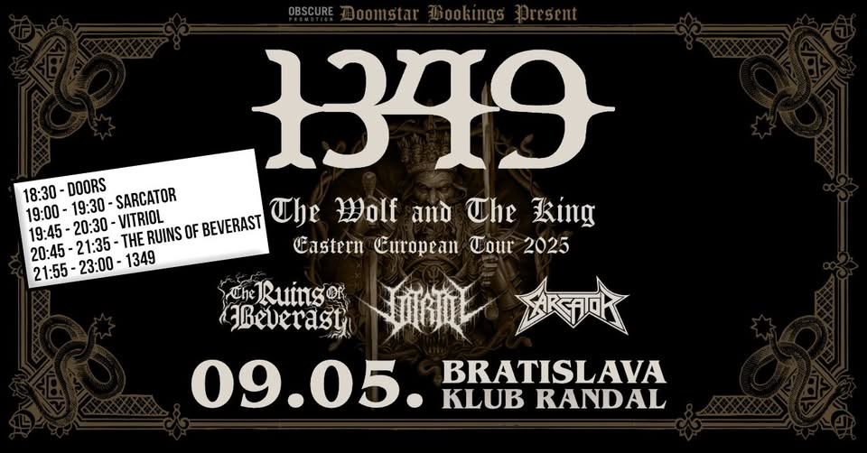 1349, The Ruins Of Beverast, Vitriol, Sarcator - Bratislava