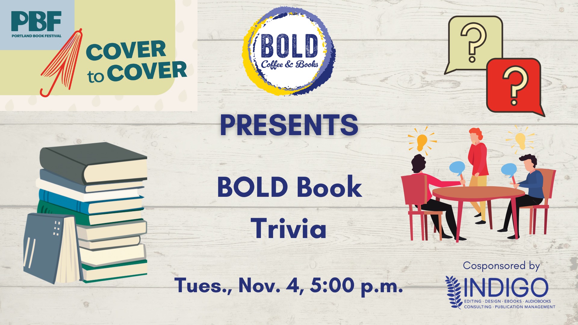 BOLD Book Trivia—A Portland Book Festival Cover to Cover Event