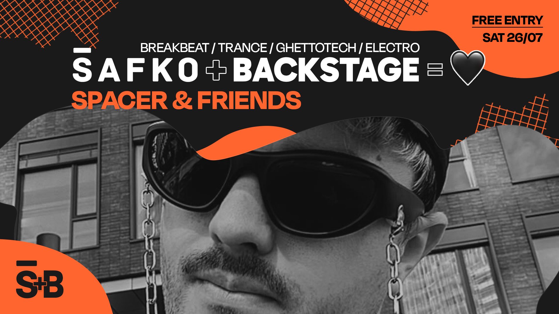 ŠAFKO ➕ BACKSTAGE 🟰 🖤 | SATURDAY 26.7. w. SPACER & KRISTIE KARDIO | FREE ENTRY