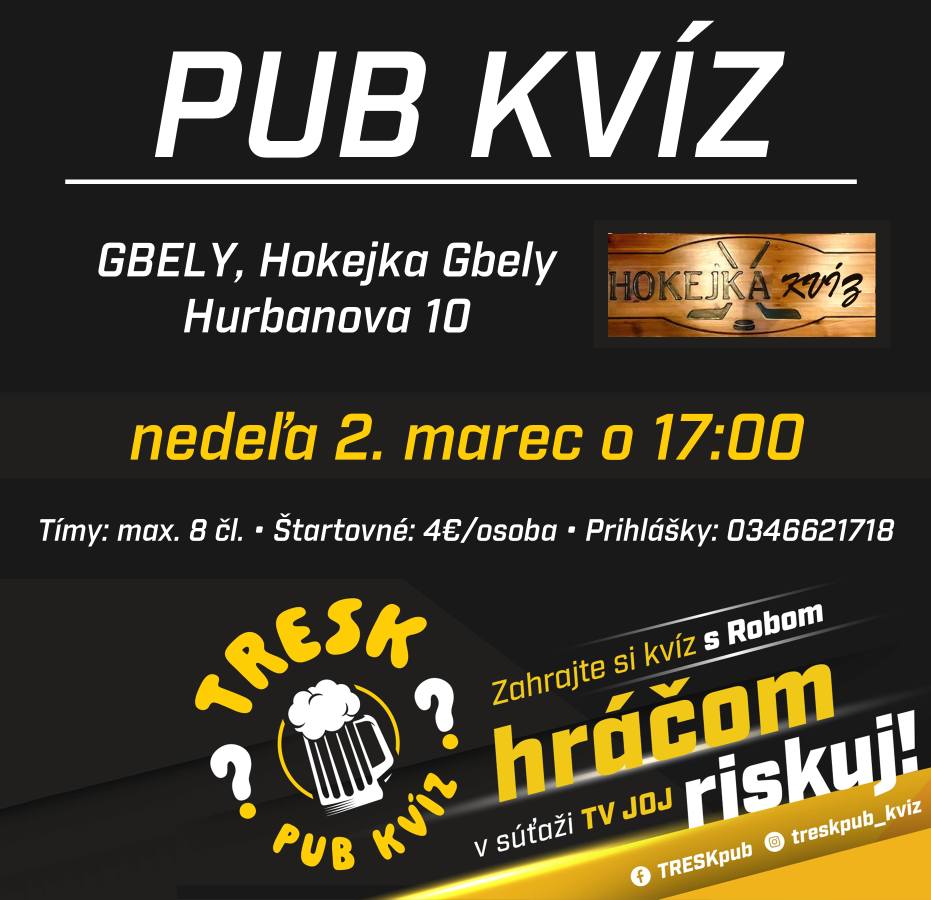 Gbely - VŠEOBECNÝ kvíz v Hokejke