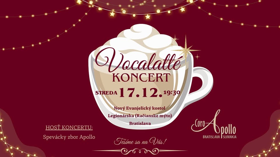 Vianočný Vocalatté koncert (hosť Spevácky zbor Apollo)