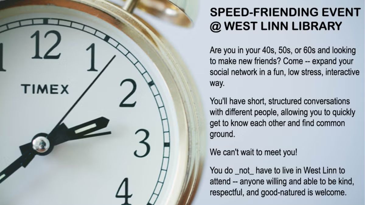 Speed-FRIENDING @ W.Linn Library