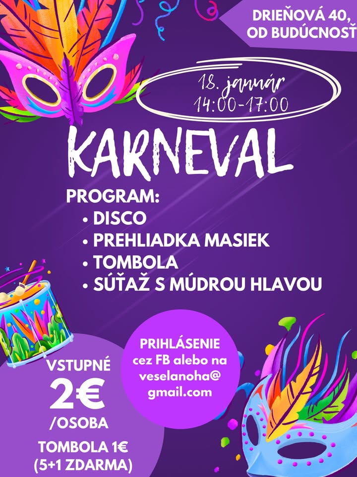 Detský karneval Veselá noha & Múdra hlava