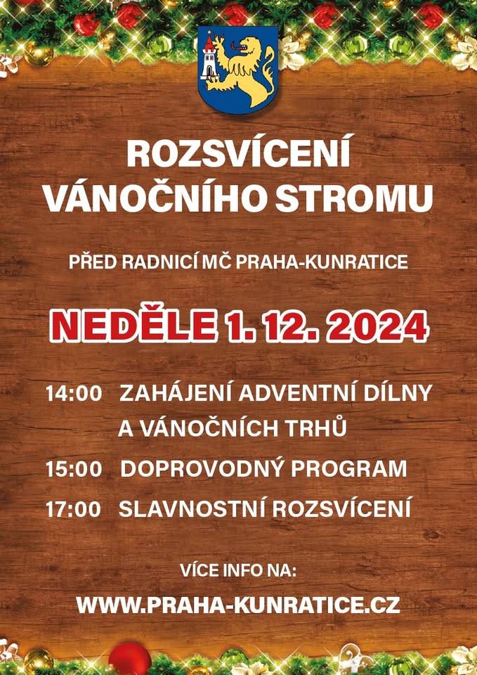 Rozsvícení vánočního stromu v Kunraticích