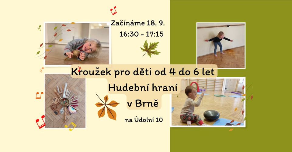 Hudební hraní v Brně pro rodiče a děti 4 - 6 let