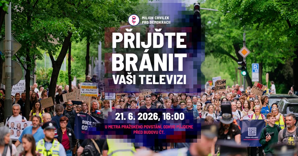 Pochod na obranu České televize - 21. 6. 2026