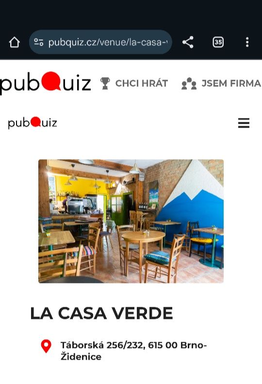 Pubquiz v salonku kavárny LaCasaVerde - Vol. 3