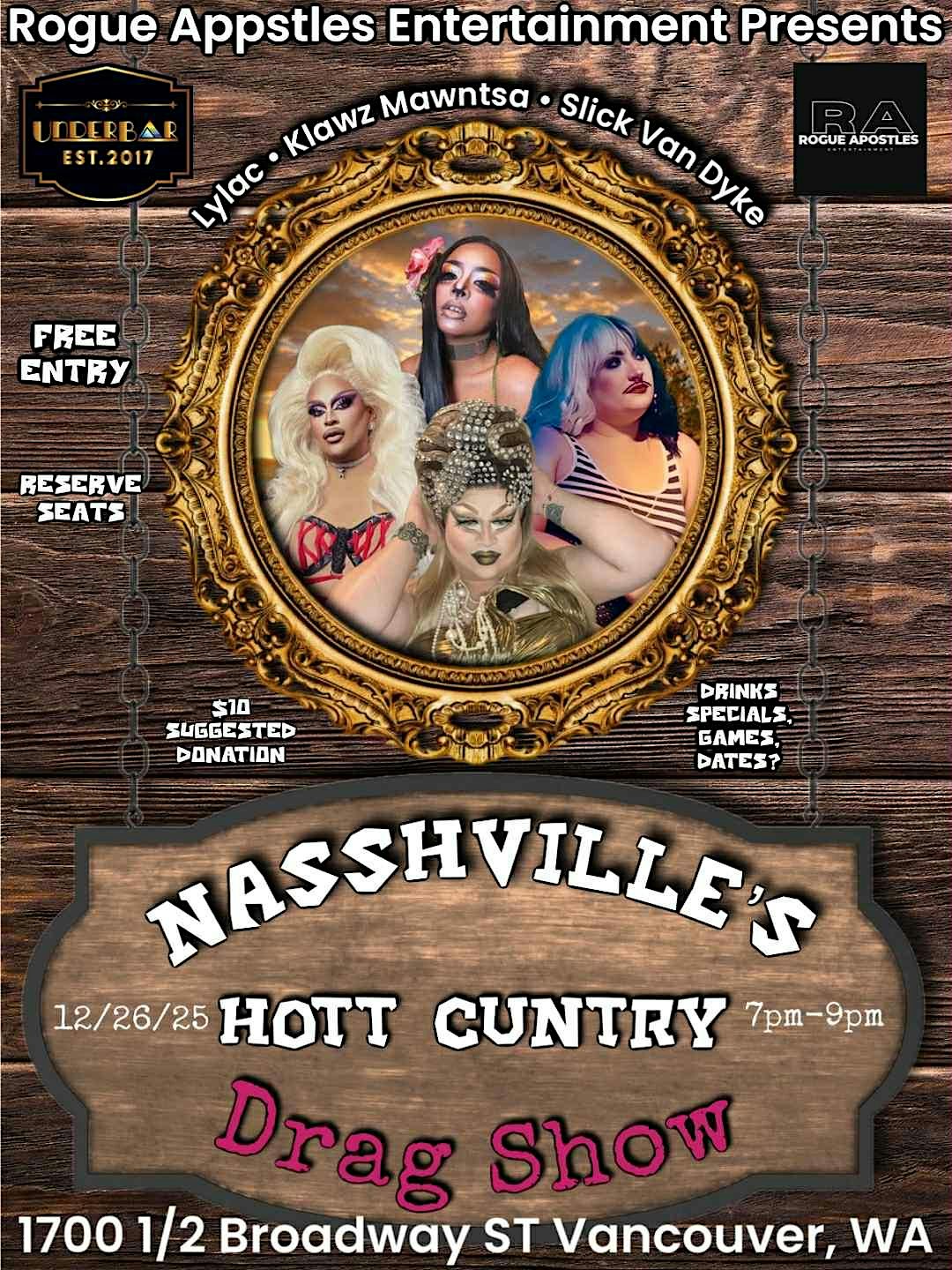 Nashville's Hott Cuntry Drag Show at UnderBar