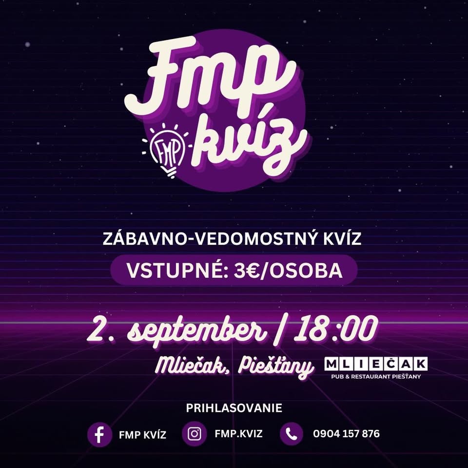 FMP kvíz v MLIEČAKU Piešťany