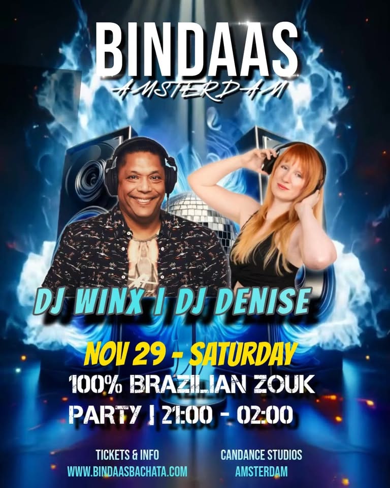 100% BRAZILIAN ZOUK PARTY with 2 amazing Zouk DJs at BINDAAS Bachata Sensual & Bachazouk Festival