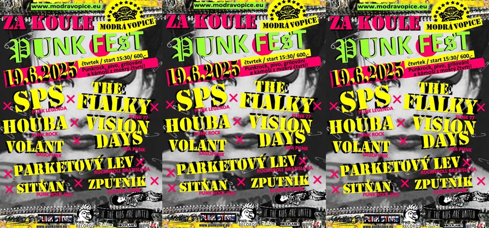 Za koule punk fest 2025! SPS, The Fialky, Vision Days, Houba, Volant