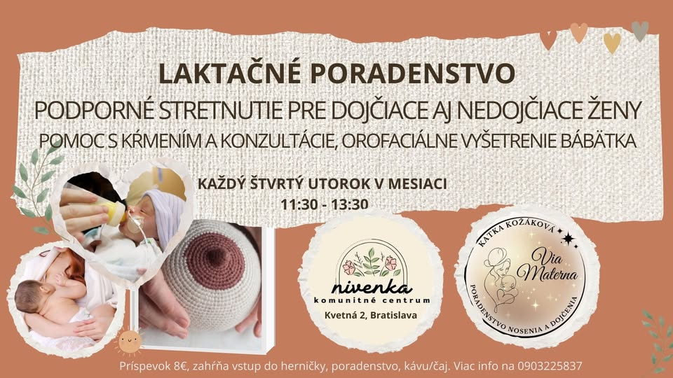 LAKTAČNÁ PORADKYŇA v NIVENKE - podporné stretnutie pre dojčiace aj nedojčiace ženy