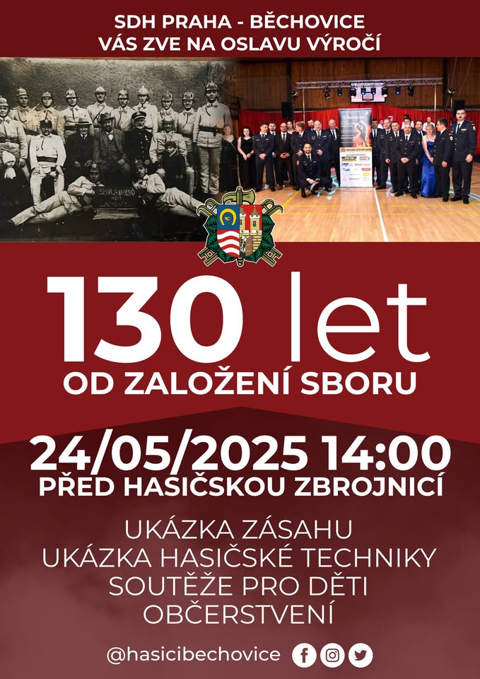 🎉 Slavíme 130 let SDH Praha – Běchovice! 🚒