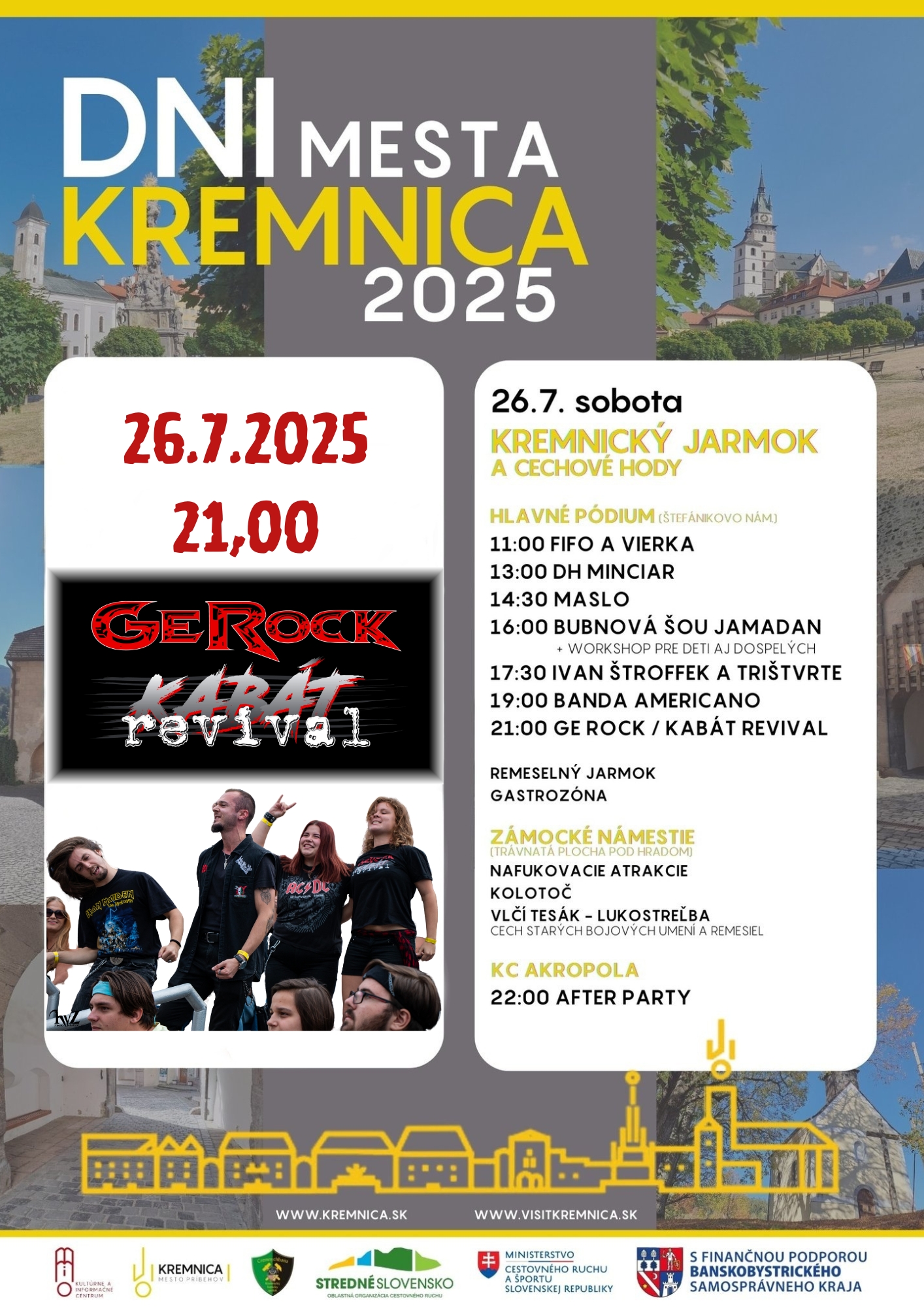 Dni mesta Kremnica 2025 s GeRock Kabát revival