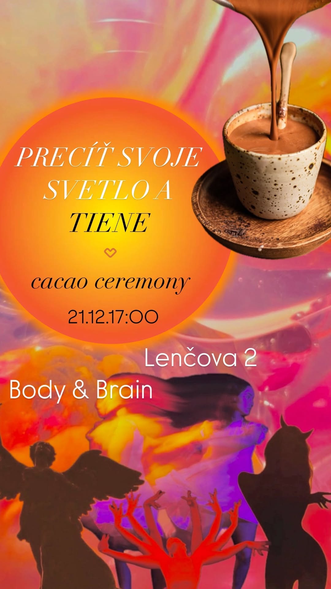 Precíť svoje svetlo a tiene,, kakaová ceremónia