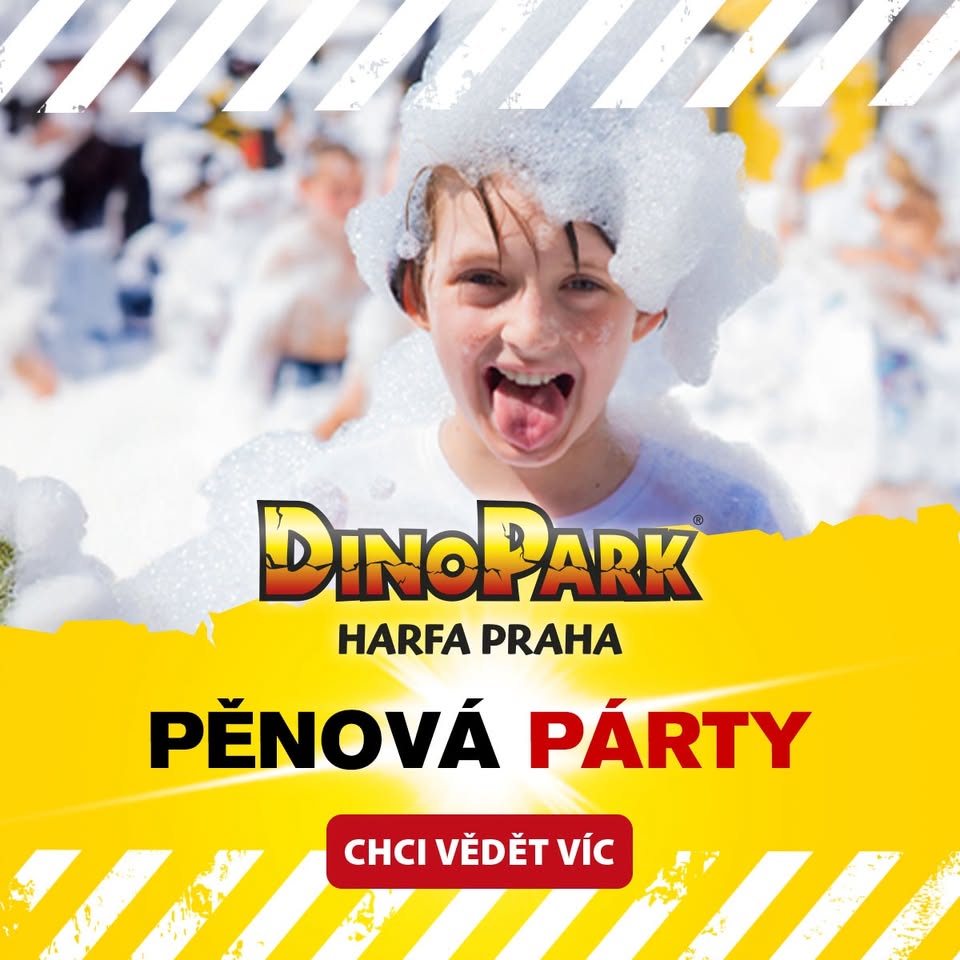 Pěnová párty v DinoParku Harfa Praha 😍🫧