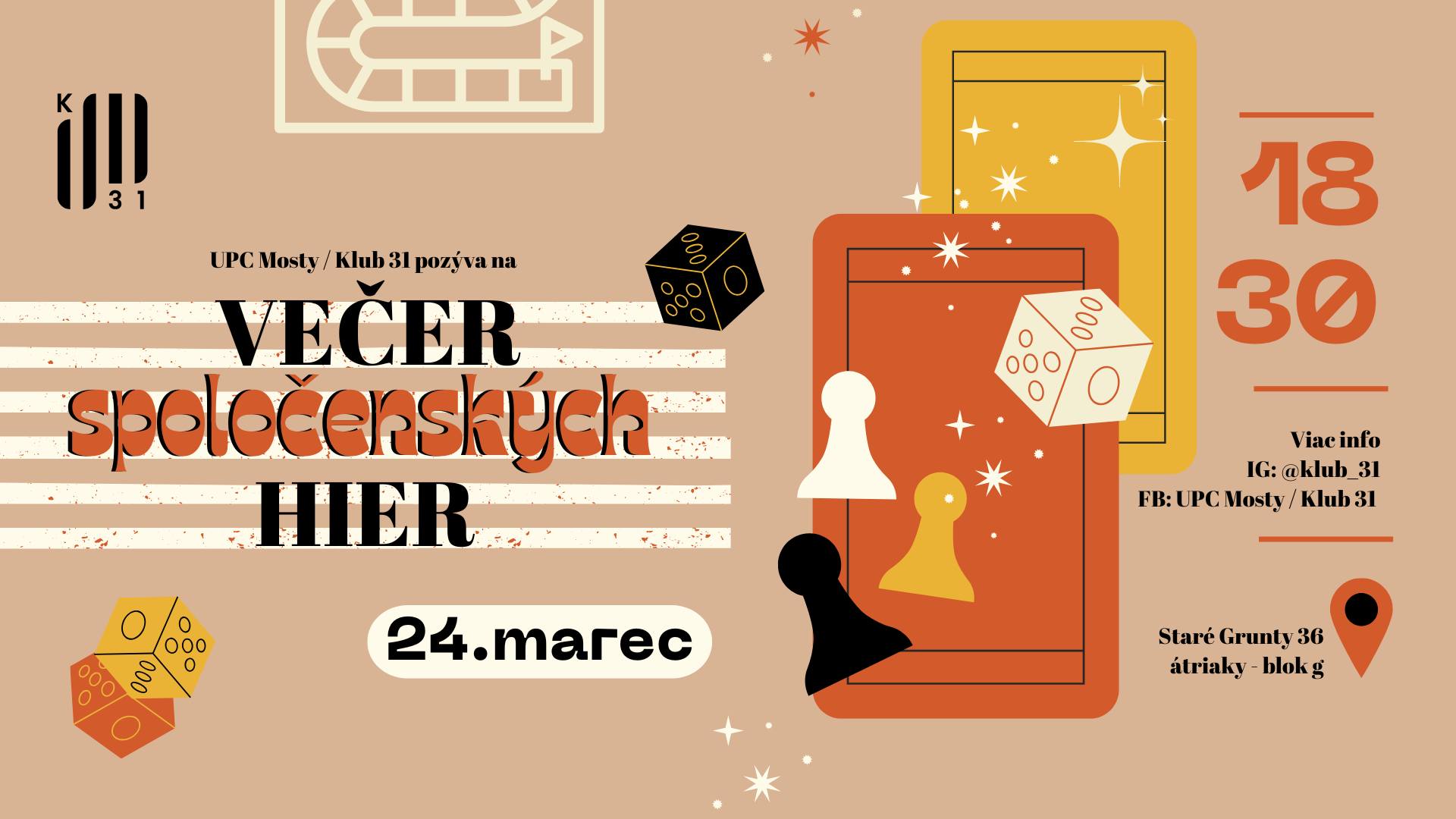 Večer spoločenských hier - Klub 31