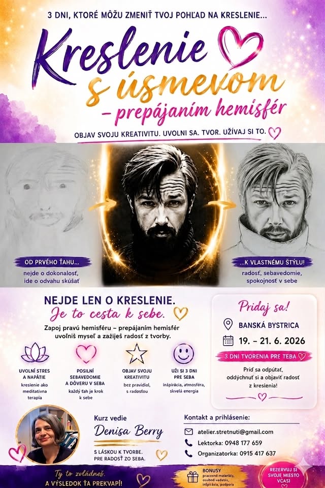 Jedinečný kurz kreslenia pravou hemisférou s prvkami art terapie