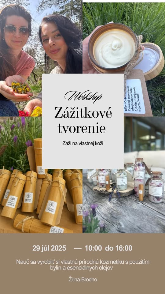 Workshop ZÁŽITKOVÉ TVORENIE kozmetiky