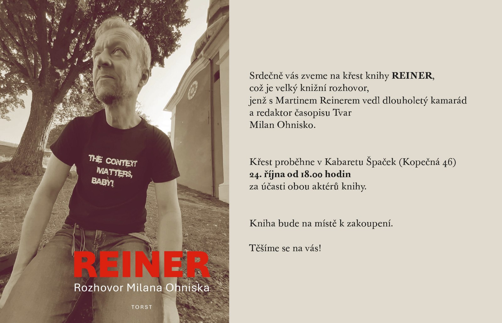 Křest knižního rozhovoru s Martinem Reinerem