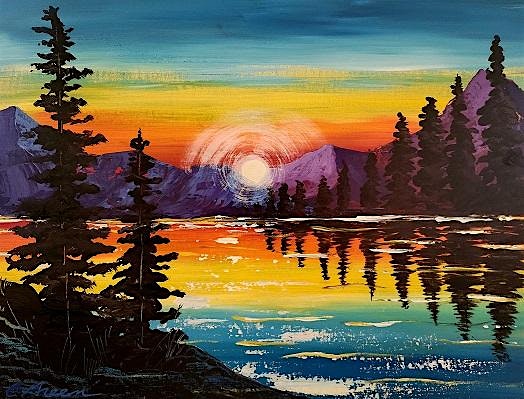 Radiant Sunset Paint Party At SW PDX Steeplejack