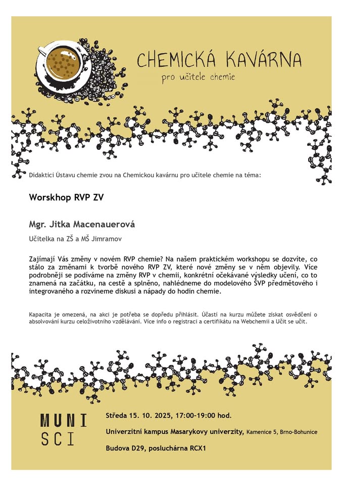 Odpoledne s chemií aneb Chemická kavárna: Workshop RVP ZV
