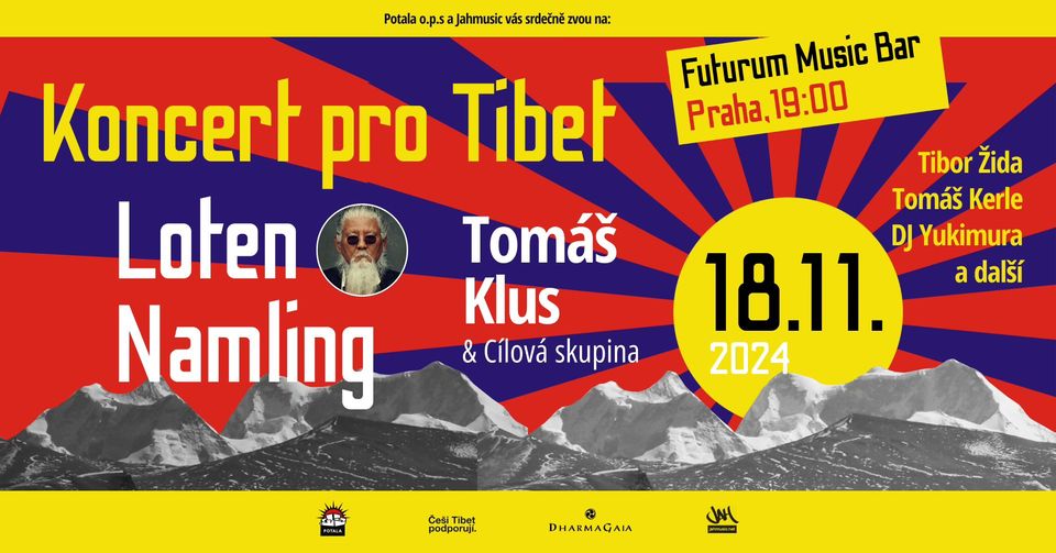 Koncert pro Tibet: Loten Namling (TIB) + Tomáš Klus & Cílová skupina a další