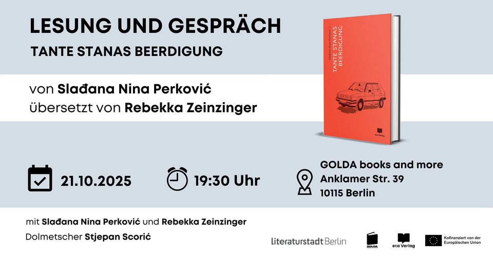 Buchvorstellung und Gespräch: "Tante Stanas Beerdigung"