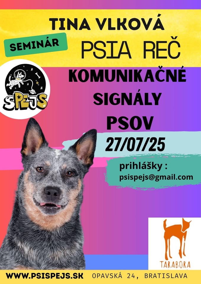 prednáška: Psia reč s Tinou Vlkovou v sPEjSe 27.07.2025