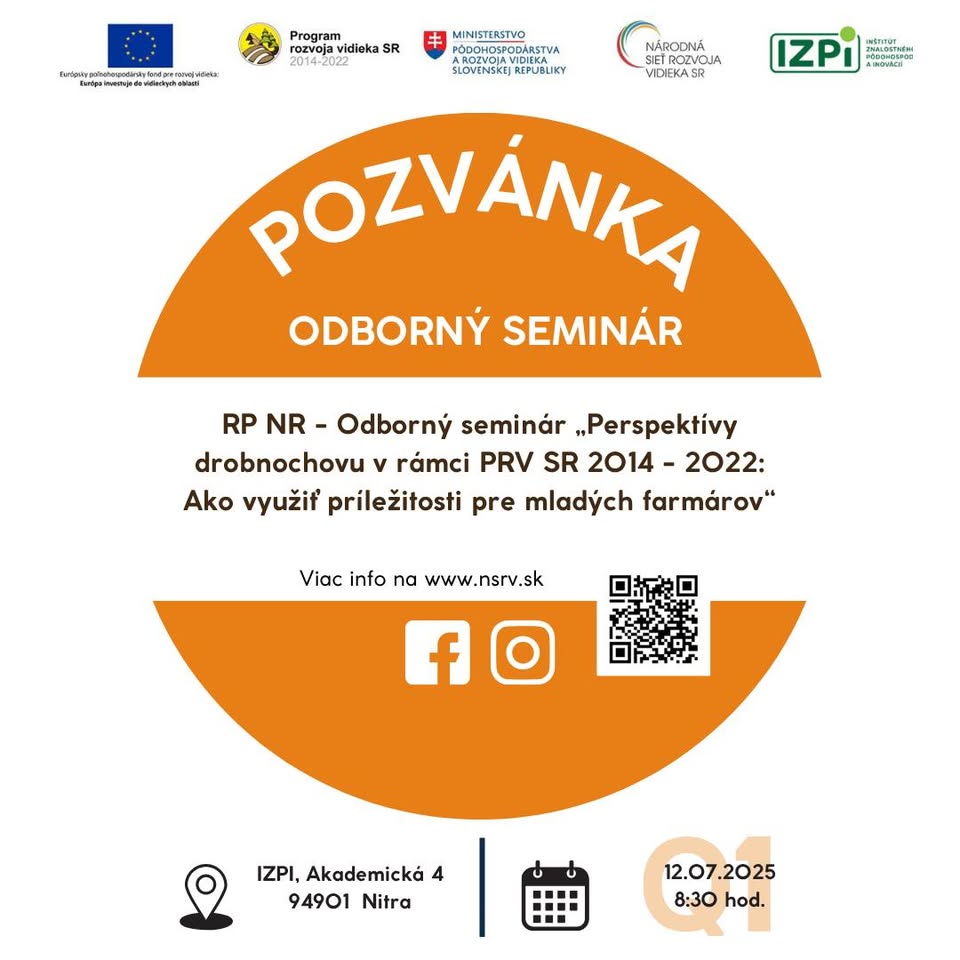RP NR - Odborný seminár „Perspektívy drobnochovu v rámci PRV SR 2014 - 2022: Ako využiť príležitosti